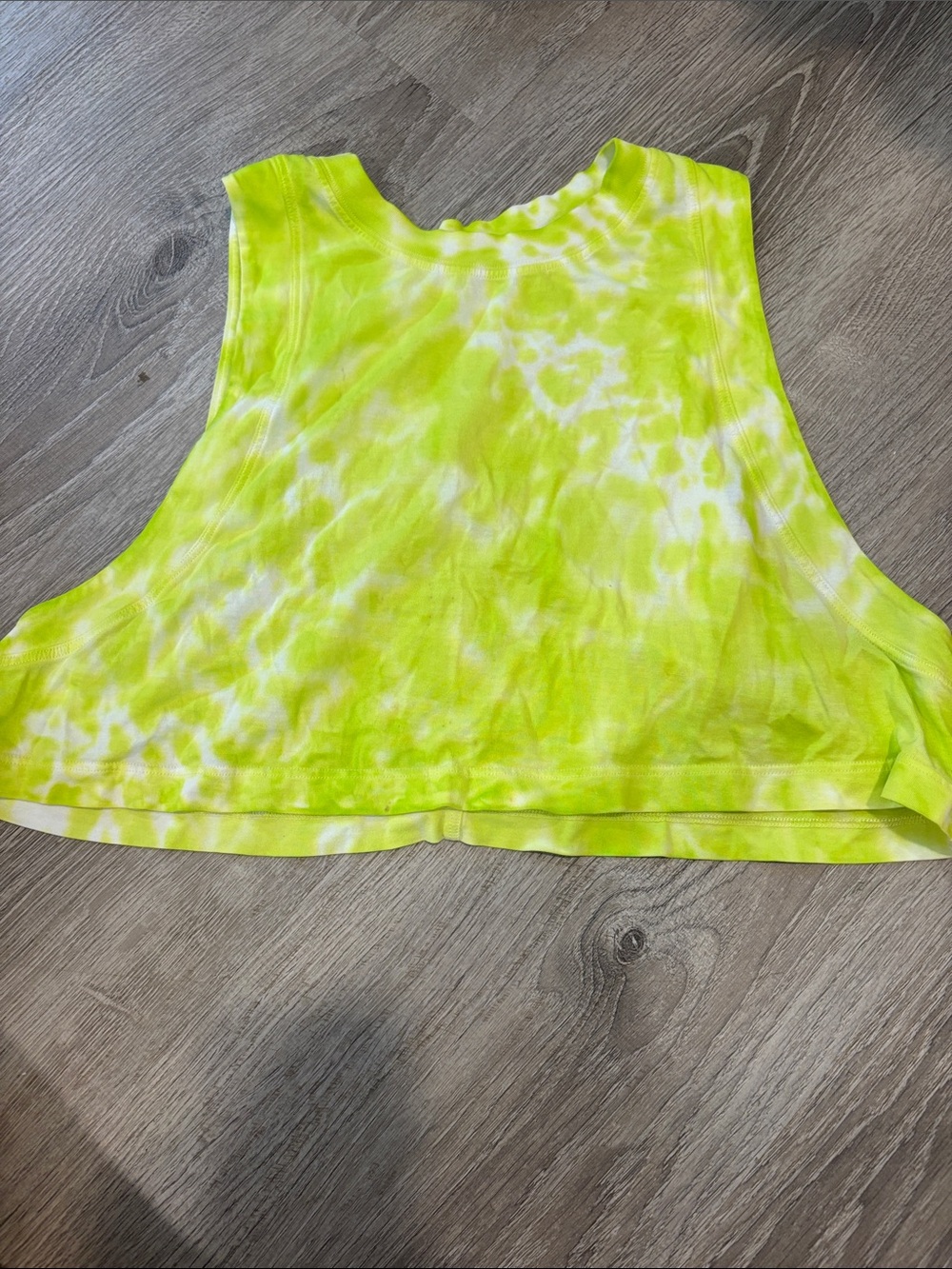 lululemon athletica Neon Yellow Tie-Dye Crop Tank - Women